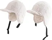 [RYZGOJV] Kids Winter Hat Cycling Cap, Unisex Kids Children Hat Warm Keep Cap with Ear Protection Double Layer Wear White, Multicolor, One Size