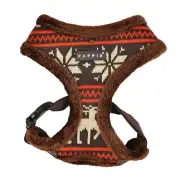 Puppia Dog Harness, No Pull Adjustable, Prancer Reindeer Brown, XL 22-30" chest