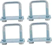 Oshhni 4 Pieces U Bolt Clamps Hardware Multipurpose Easy Installation Heavy Duty Leaf Spring Clamps for Sailboats Trailers Rvs, 5.4x9.52 cm
