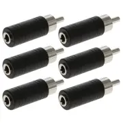 6x RCA Male to 3.5mm 1/8'' Mono Female Audio Adapter Connector Converter Nickel