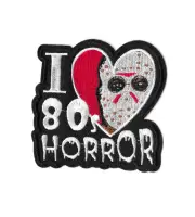 I LOVE 80's HORROR Iron On / Sew On Patch Embroidered Badge Motif PT713