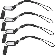 FOMIYES 4pcs Crutch Lanyard Stand Secure Cane Cords Bungee Beaded Chain Walking Cane Lanyard Neck Lanyards Phone Beads Belt Cell Phone Wrist Lanyard Hooks Holder Plastic Black