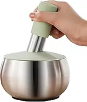 18/8 Stainless Steel Mortar and Pestle Set, Molcajete Bowl, Spice Crusher Bowl, Pill Grinder with Lid