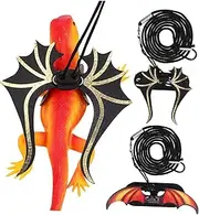 Hohopeti 2 Pack Bearded Dragon Harness Reptile Traction Rope Outdoor Pet Leashes Supplies