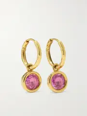 [Octavia Elizabeth] Octavia Elizabeth - + Net Sustain Nesting Gem Petite Gabby 18-karat Recycled Gold Sapphire Hoop Earrings - One size One size Gold