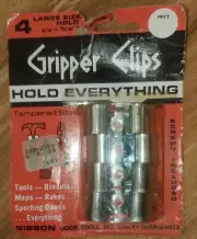Vintage Gripper Clips 4 Pack. New Old Stock Great For Holding Tools Rakes Brooms