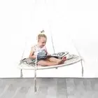 New Ivory & Deene Handmade Cream Macrame Morocco Nest Swing Hammock Chair Home