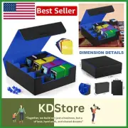 Versatile Waterproof Card Storage Box for 2400+ MTG & TCG Cards - Blue & Black