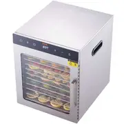 10 Trays Food Dehydrator Machine Stainless Steel 800W Jerky Fruit Drying