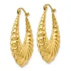 14k Y Gold Oval Hoop Earrings | Designs by Nathan | 6 x 30mm | Shrimp Creole