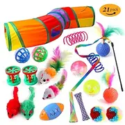 Ball Feather Toy Mice Animal Toy Tunnels Squeak Toy with Durable Pet Exercise Releasing Pressure Pet Training Teething Rope Toy for Cat Indoor Outdoor Pet Pla