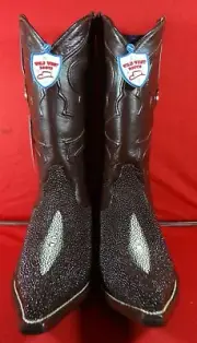 Exotic GENUINE STINGRAY SINGLE STONE Western Cowboy Boots (C73)