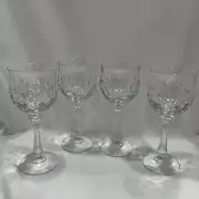 Mikasa Normandy Cut Crystal 8 Ounce Water Goblet Wine Glasses Set of (4). 8” H.