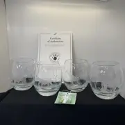 Handmade Etched African Safari Stemless Wine Glasses from Kenya Luo Artisans COA