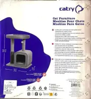 Catry Modern Apartment-Sized Cat Tree - 30" with Paper Rope Covered Scratching P