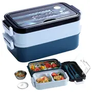 Lunch Box Food Containers Bento Microwave Stainless Portable Box with Dinnerware