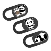 Laptop Camera Cover Slide, Panda Webcam Cover, 0.02 inch Coffee Panda-Black