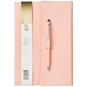 Otto A5 Tri-Fold Notebook with Pen 192 Pages Pink