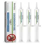 3pcs Cockroach Gel Bait Roach Pest Killer With Plunger Tip For Floor Kitchen Non-toxic