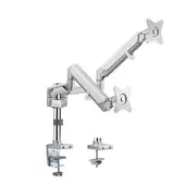 Brateck Dual Pole Mounted Epic Gas Spring Monitor Arm Gloss Grey