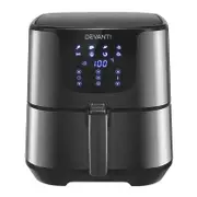 Devanti 7L 1700W Black Stainless Steel Air Fryer