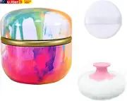 Body Powder Puff and Container for Dusting Powder, Women Powder Puff and Powder