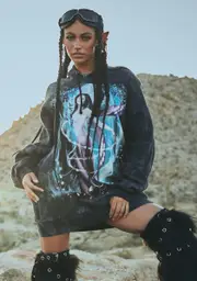 [Dolls Kill X The Mountain] Night Sorcery Oversized Hoodie