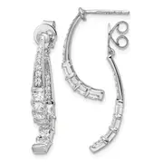 14k White Gold 2 5/8 Ct. Lab Grown Diamond VS/SI+ G+ Front and Back Dangle Post Earrings