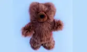 10 IN PREMIUM Baby Alpaca Suri Fur Teddy Bear BROWN - Stuffed Toy Peru Plush