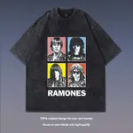 RAMONES 水洗短T 短袖 穿搭 潮流 寬鬆落肩 水洗 OVERSIZE 寬鬆 短T 歐美 潮流 街頭 創意 可愛