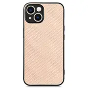 PU Leather Coated PC+TPU Phone Case for iPhone 15 Plus,Carbon Fiber Texture Phone Cover