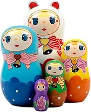 Matryoshka Russian Matryoshka 5 Pcs Set of Souvenir Home Decoration Wooden Russian Nesting Dolls Hand-Painted Birthday Christmas Wish Gift