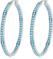 [CiNily] Mult-colors Crystal Stainless Steel Hoop Earring for Women Hypoallergenic Jewelry for Sensitive Ears Large Big Hoop Earrings 2'