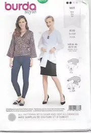 B102 BURDA 6373: TOPS SIZE 10-20 SEWING PATTERN