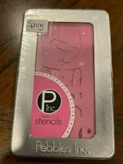 Pebbles Inc SPRING 10 Plastic Stencil Set Templates Embossing Ink Chalk Paint