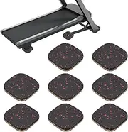 uxcell 8 Pcs Treadmill Mat Pads, 4x4x0.6 High Density Foam Anti Vibration Pad Sound Proof Floor Mat Exercise Equipment Mat for Carpet Protect Noise Reduction Home Gym, Red