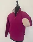 New Hugo Boss Sweater Loose Fit XL size Burgundy Purple Wool 1/4 Zip Pullover