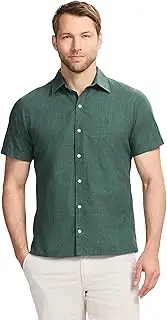 [IZOD] Men's Luxury Classics Short Sleeve Solid Button Down Shirt