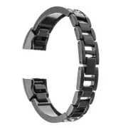Metal Watch Band Stainless Steel Straps For Fitbit Alta/HR Smart Watch BLACK COLOR