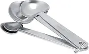 Stainless Steel Heart Shaped Measuring Spoons 4 Piece Set for Baking Cooking Coffee Seasoning Dishwasher Safe with Hanging Hole