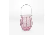 Rayell Lantern Lena Pink Decorative Light Candle Holder Home Decor 13x15x13cm