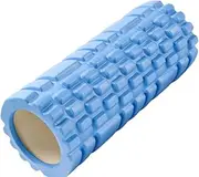 EVA Foam Roller - Deep Tissue Massage Foam Roller with ABC Core+ Outer Roller for Muscles Trigger Point Release - EVA Foam Roller For Back Muscles - Gym Fitness Yoga Therapy (Grid Blue Foam Roller, 33*14cm) (Blue)