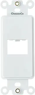 ChaosssCo 1-Port Decorator Insert with Nut, Wall Plate Adapter for HDMI, Keystone, Ethernet (White, 1 Pack)
