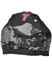 Hugo Boss Men’s Wool Sweatshirt XL Crew Neck Pullover Wolf Howling at Moon