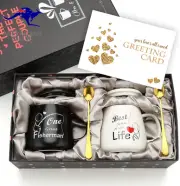 One Great Fisherman, Best Catch of His Life Coffee Couple Mugs Set - Unique Enga