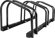 Weisshorn 3 Bike Stand Storage Rack, Road Bikes Holder Foot Floor Parking Stands Balance Bicycle Storages Outdoor Garage Park Tool Cycling Equipment, Steel Construction Black