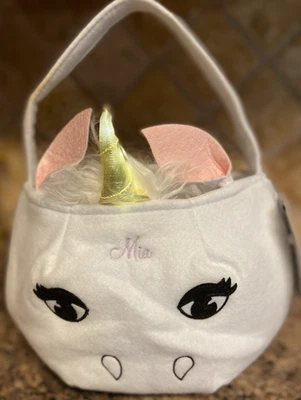 Pottery Barn Kids Light Up Unicorn Trick-or-Treat Bag (Monogram Mia) new