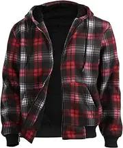 [Yasumond] Mens Heavyweight Hoodies Flannel Jackets Casual Button Down Brushed Sweatshirt Coats Big Tall