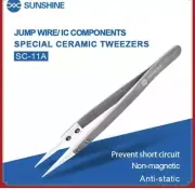 SUNSHINE SC-11A Ceramic Tweezers for Flying Anti-short-circuit Anti-skid Clip IC