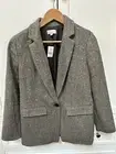 LOFT Women’s 10 Tan Herringbone With Gold Sequin Blazer Jacket